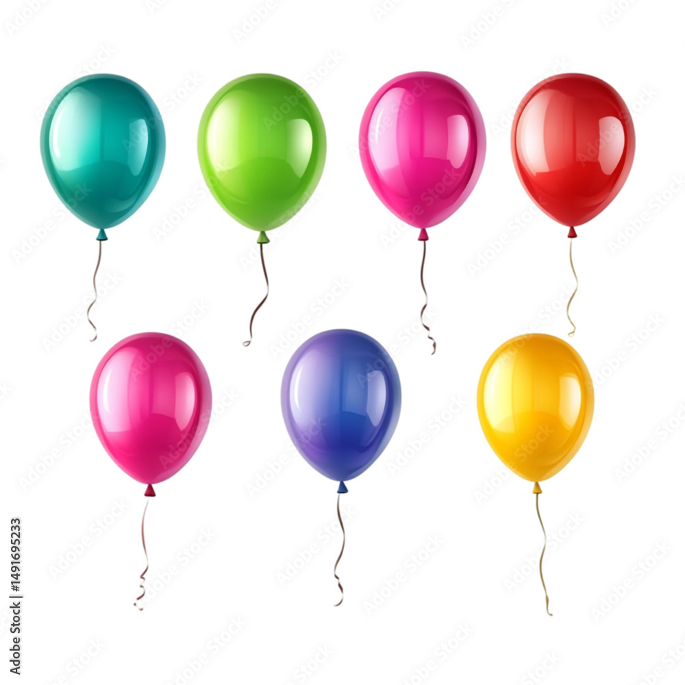 Colorful balloons floating together a festive arrangement of party decorations Colorful balloons floating together a festive arrangement of party decorations