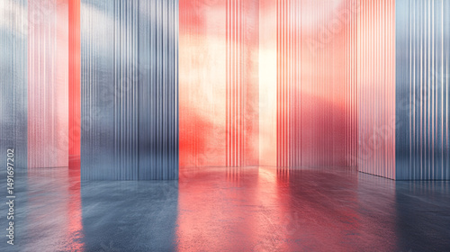 Gradient Silver And Coral Futuristic Soft Platinum