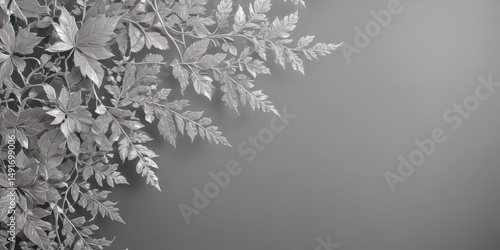 Wallpaper Mural Shimmering silver leaf border, delicate lace details, elegant foliage pattern , craft, nature, vintage Torontodigital.ca
