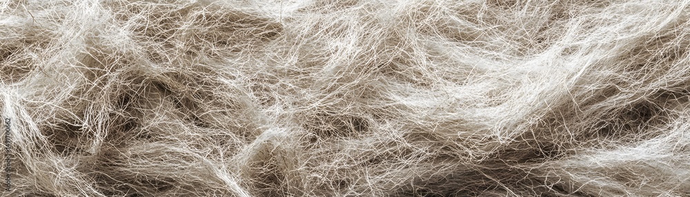 Fototapeta premium Close-up view of a textured, light taupe yarn.
