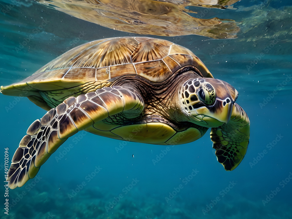 Obraz premium sea turtle swimming