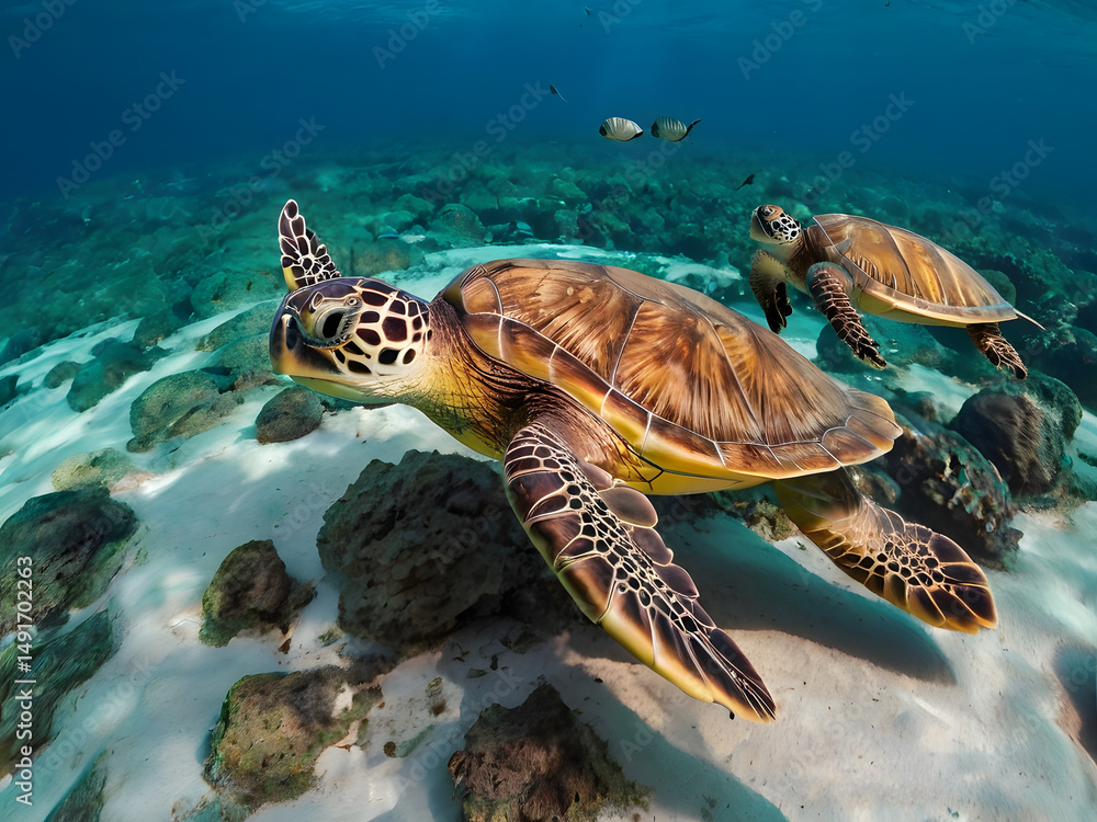 Obraz premium green sea turtle