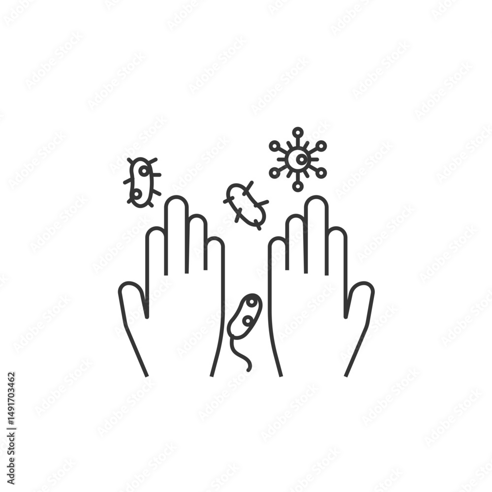 Washing hand icon outline style. Hygiene icon for company Washing hand icon outline style. Hygiene icon for company