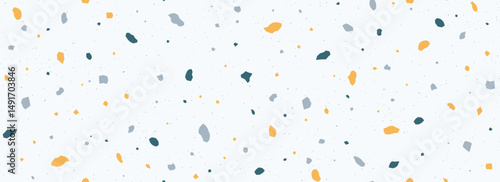 Light blue Terrazzo seamless pattern. Repeating granite stone texture. Color Italian mosaic surface design for paving, floor tile swatch, decoration. Vector repeated Venetian marble background concept