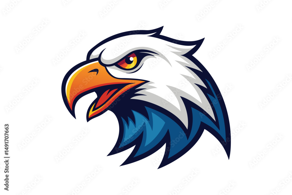 Obraz premium Mascot logo of eagle coloring mascot design isolated on white background