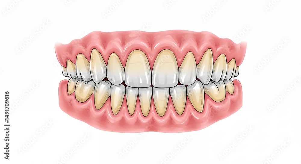 Obraz premium Illustration of human teeth and gums