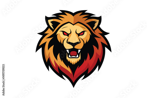 lion head mascot isolated on white background