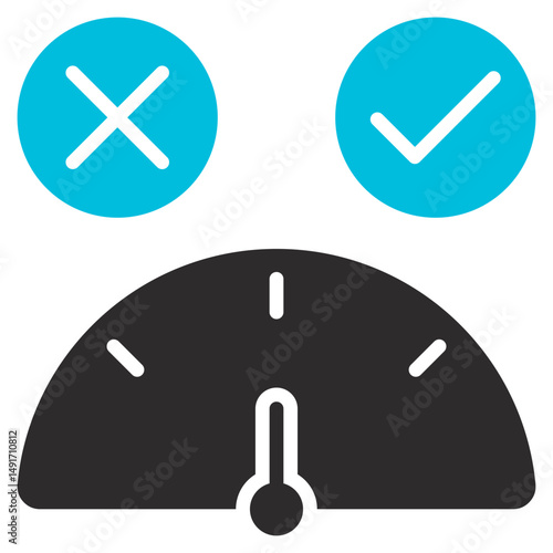 Benchmarking Glyph Blue Grey Icon