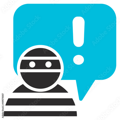 Fraud Glyph Blue Grey Icon