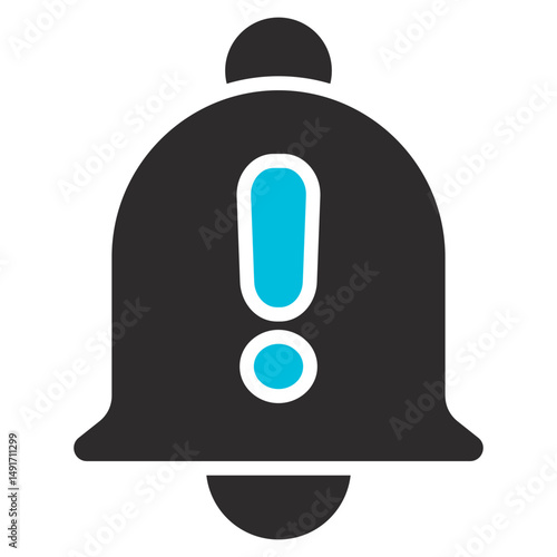 Alert Glyph Blue Grey Icon