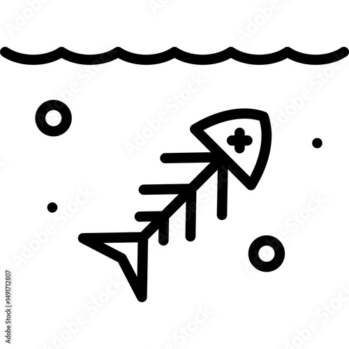 pollution icon illustration design with outline