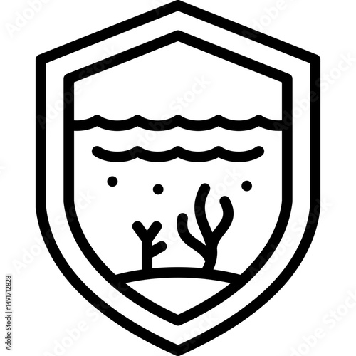 protection icon illustration design with outline