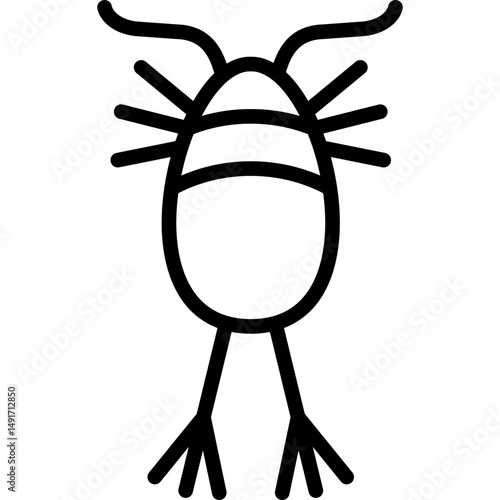 plankton icon illustration design with outline