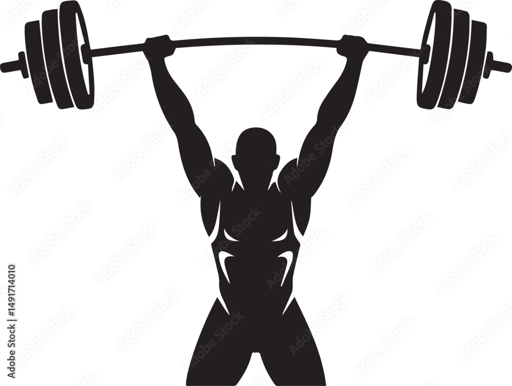 Naklejka premium Weightlifting Silhouette - Strength and Fitness