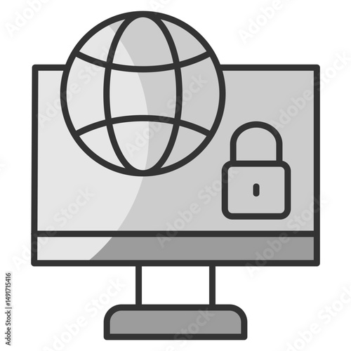Network Security Icon Element For Design