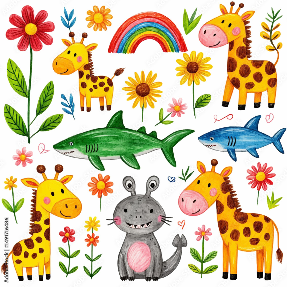 Fototapeta premium animals in the garden