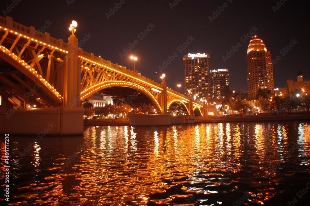 Naklejka premium City Bridge at Night