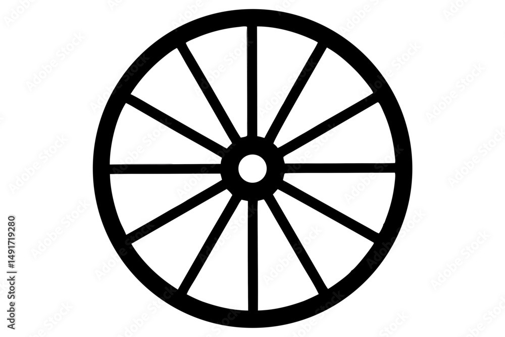 Fototapeta premium wagon wheel silhouette vector
