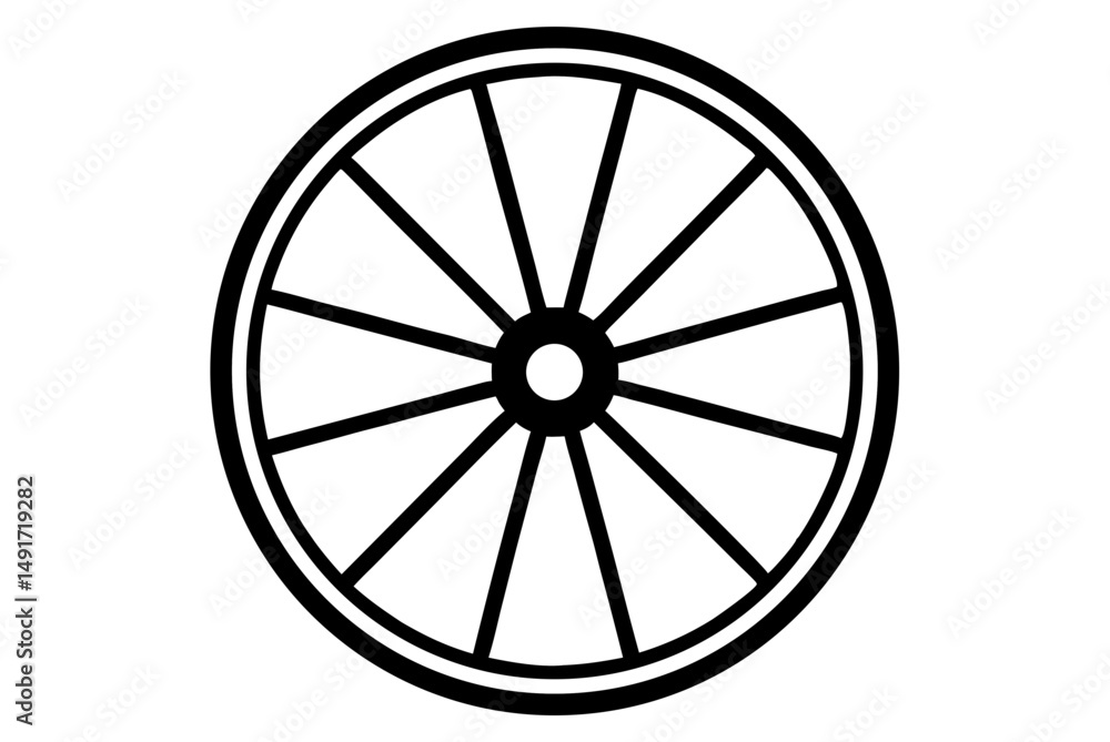 Fototapeta premium wagon wheel silhouette vector