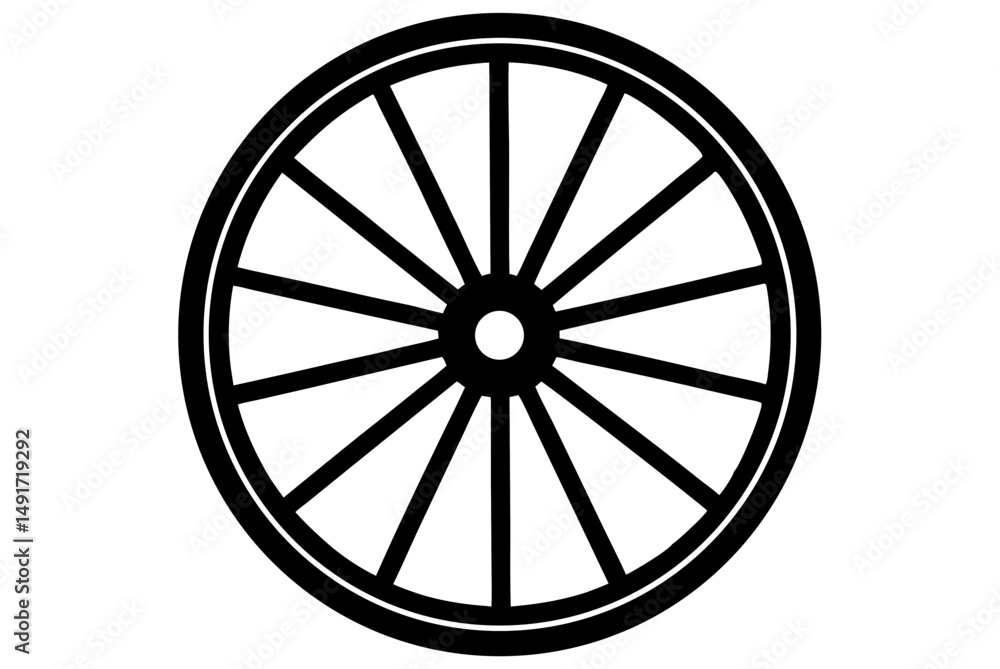 Fototapeta premium wagon wheel silhouette vector