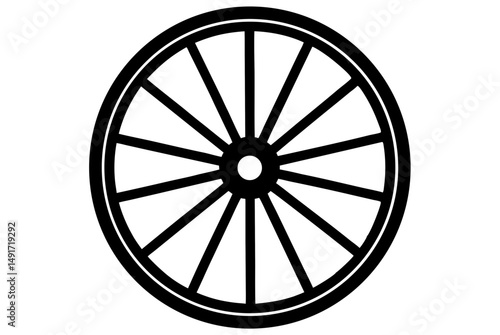 wagon wheel silhouette vector