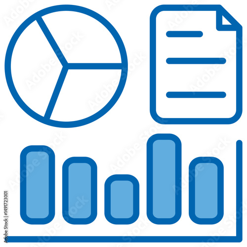Data Blue White Icon