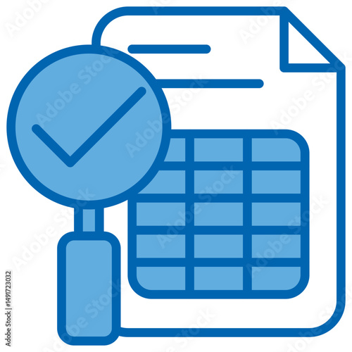 Audit Blue White Icon