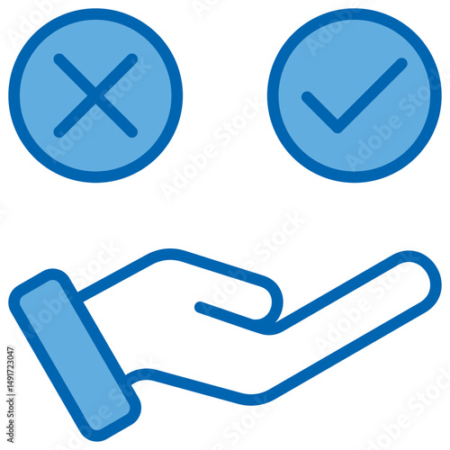 Ethics Blue White Icon