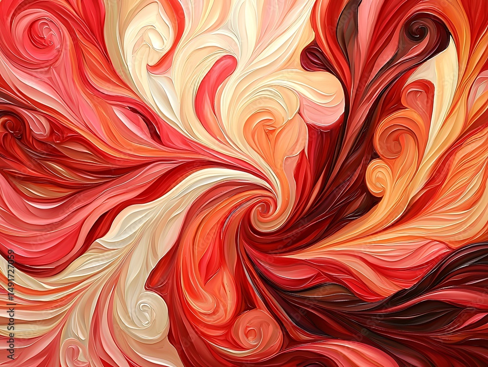 Abstract swirling floral design
