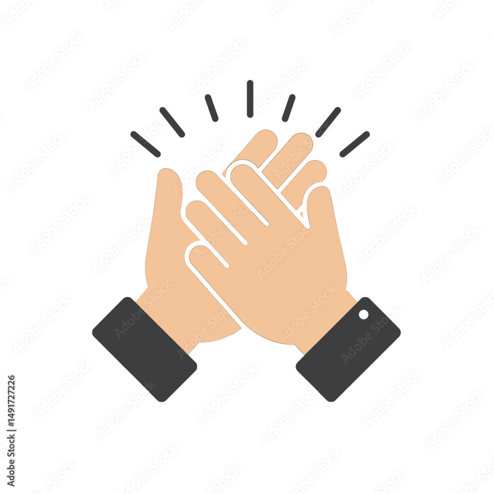 Fototapeta premium Simple Illustration Of Hands Clapping On White Background