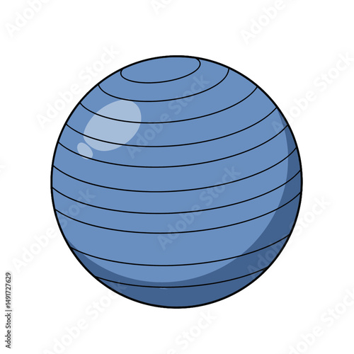 Pixel Art Blue Exercise Ball