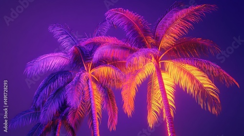 Neon palm trees
