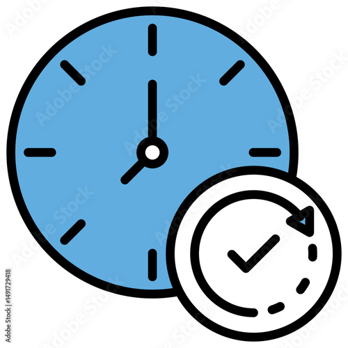Real Time Blue Black Icon