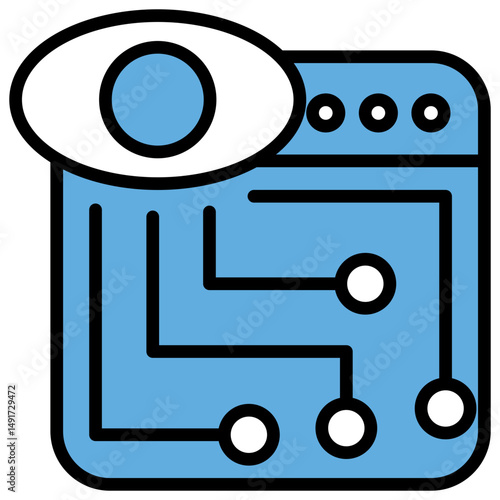 Surveillance Blue Black Icon