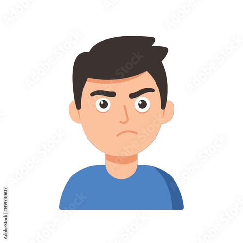 Angry Boy Portrait Illustration