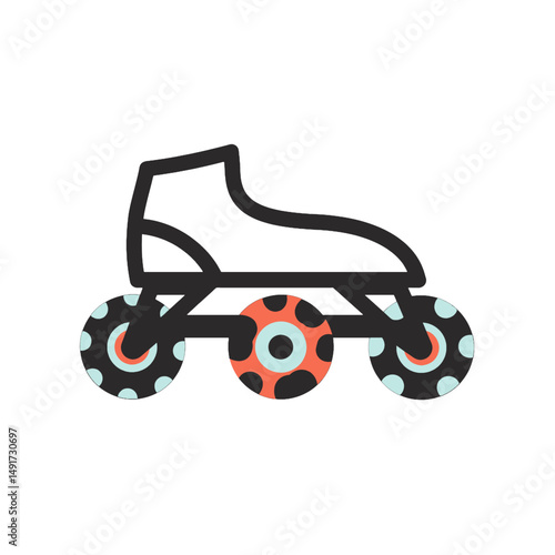 Colorful Roller Skates Illustration