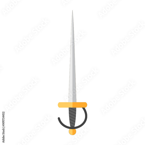 Simple Flat Design Illustration Of A Sword