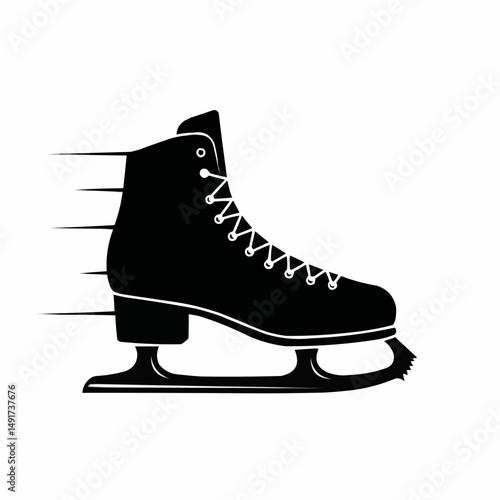 Minimalist black high-top sneaker with laces, depicted in stark black and white