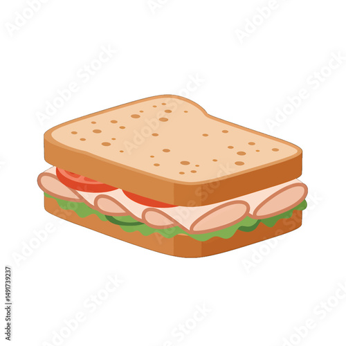 Simple Whole Wheat Sandwich Illustration
