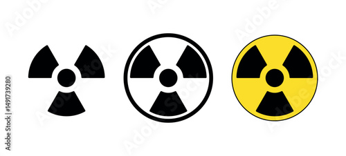 Nuclear icon set. nuclear radiation symbol set. nuclear warning sign. nuclear png and vector illustration on transparent background