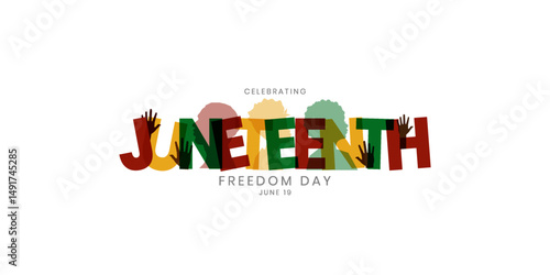 Juneteenth Day, African-American Independence Day, June 19. Juneteenth Celebrate Black Freedom. vector illustration.