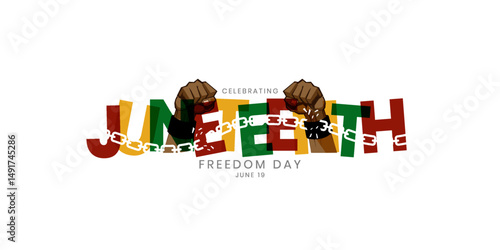 Juneteenth Day, African-American Independence Day, June 19. Juneteenth Celebrate Black Freedom. vector illustration.