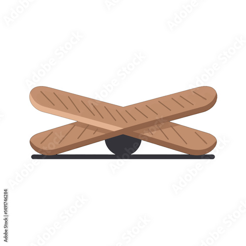 Colorful Wooden Seesaw Illustration