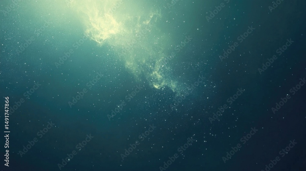 Fototapeta premium A subtle gradient background transitioning from deep blue to soft white, with faint stars scattered throughout