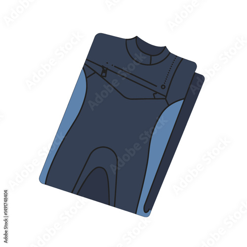 Folded Dark Blue Wetsuit Illustration
