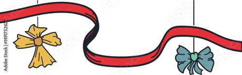 Ribbon with bows for festive and religious events, cultural phenomena and local original decorative ornaments.