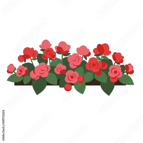 Red And Pink Roses In A Decorative Arrangement