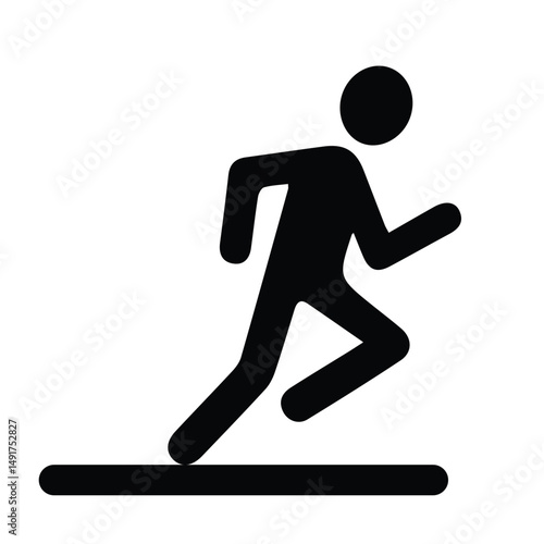 Black Run Icon for any kind of graphic work - sport run black logo design for any kind of graphic work. black Run clipart vector image. man fast walking dark illustrator vector image traveling concept