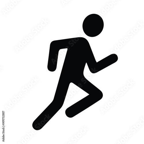 Black Run Icon for any kind of graphic work - sport run black logo design for any kind of graphic work. black Run clipart vector image. man fast walking dark illustrator vector image traveling concept