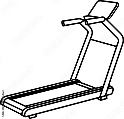treadmill outline vector and illustration, coloring book page